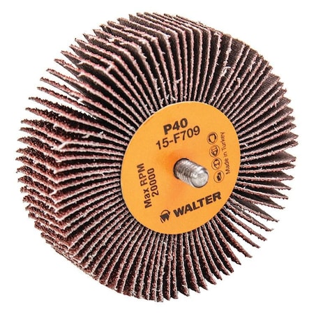 Walter Surface Technologies 3 in. x 1 in. x 1/4-20 Grit 40 Coolcut Flap Wheels 15F709